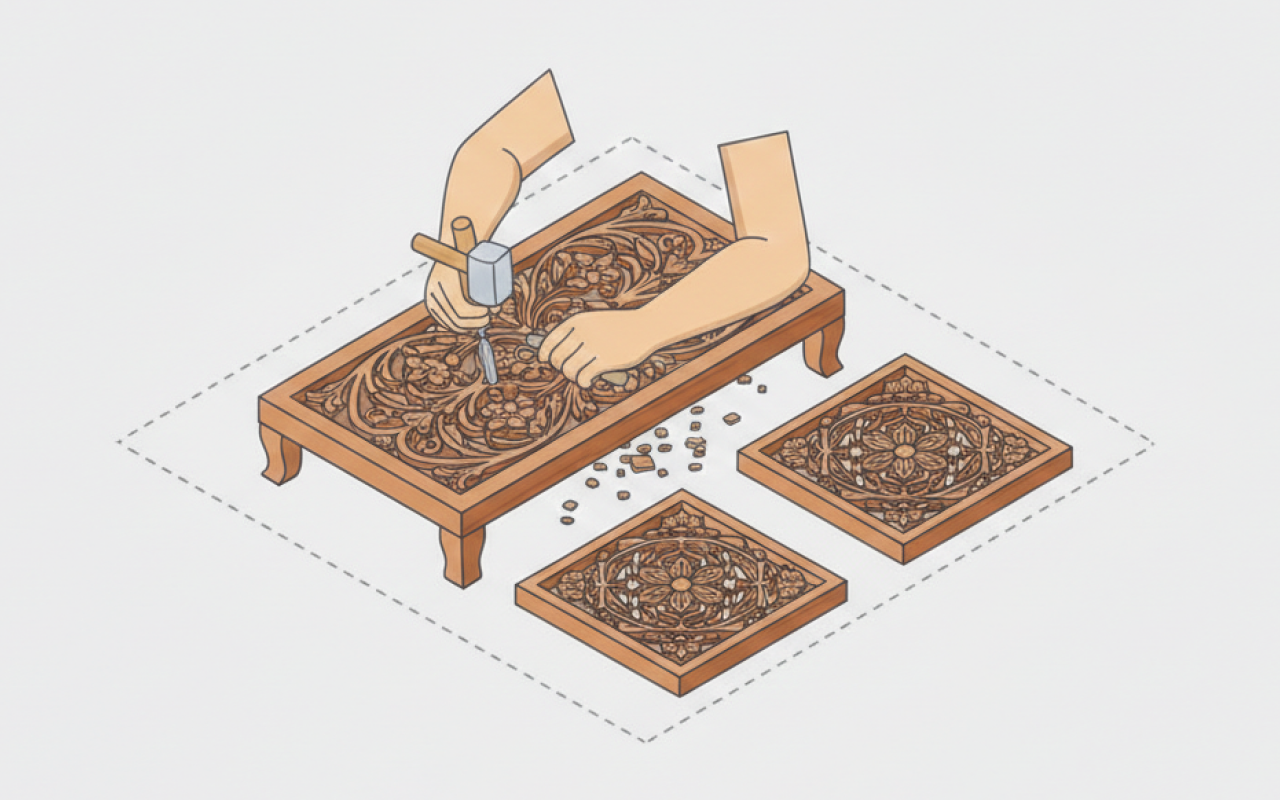 Hand-carved wooden details