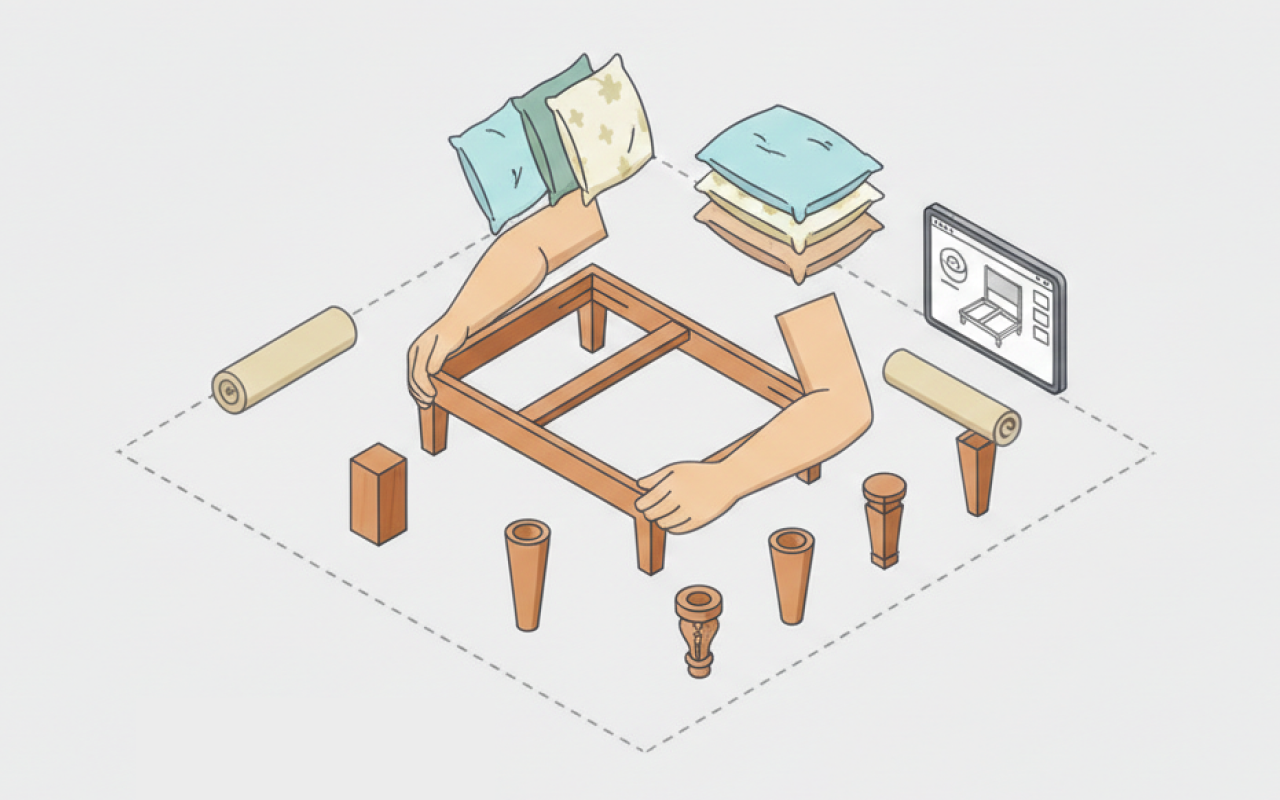 Premium teakwood and rosewood materials illustration